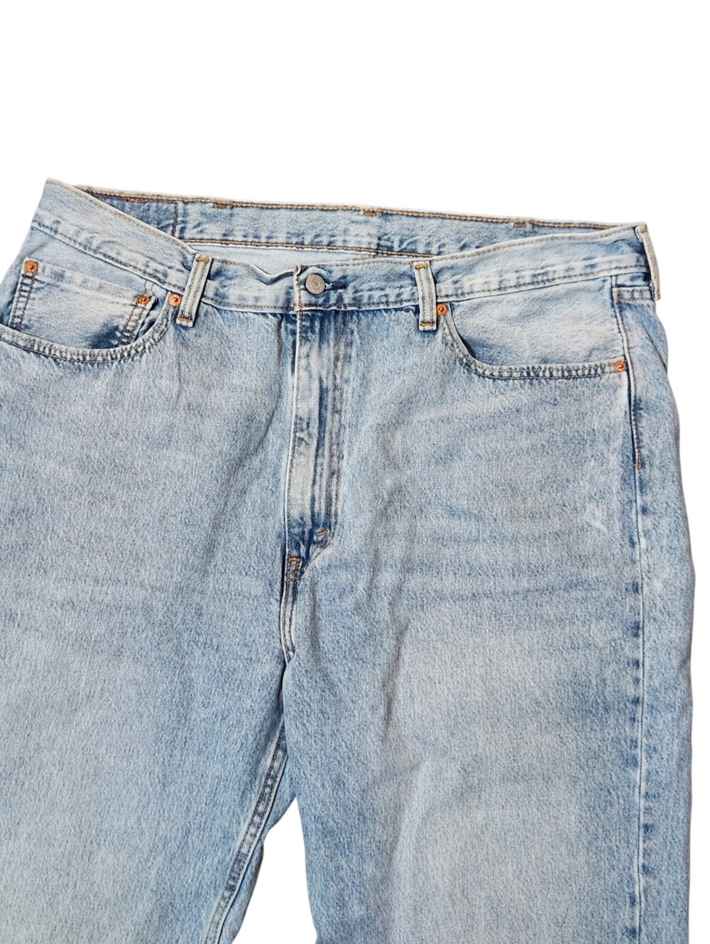 Levi's 565 Blue Jeans Mens 40x30 Light Wash Straight Leg Denim Zip Fly - Picture 8 of 11